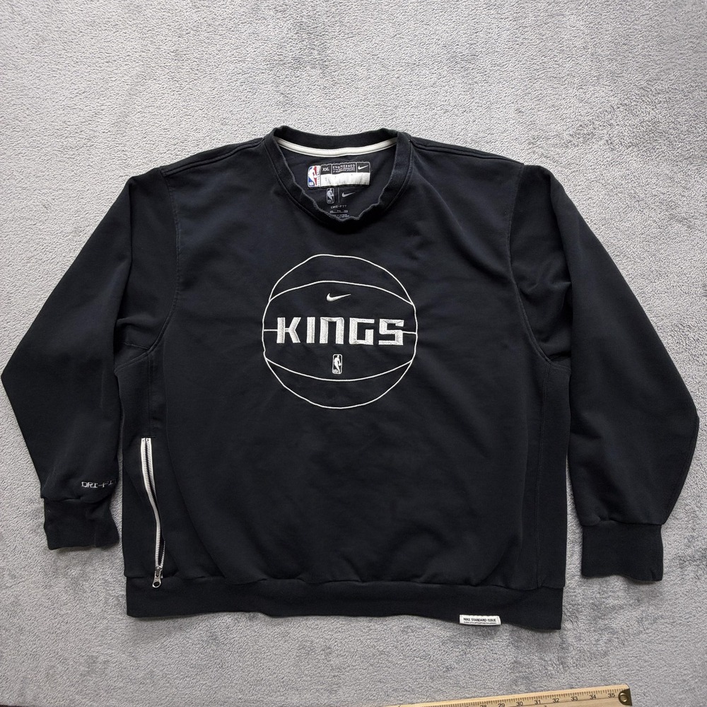 Sacramento Kings‎ Sweatshirt Crewneck Mens XXL Black NBA Basketball Nike Dri Fit